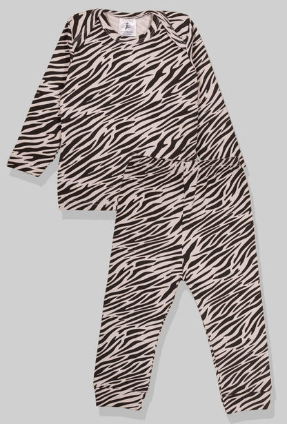 Long Sleeve Flannel Sleepsuit - Zebra (6 Months - 2.5 Years)