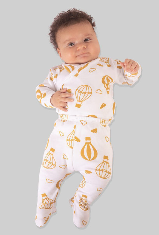 Envelope Bodysuit & Footie Set Jersey - Floating Balloons (0-3M)