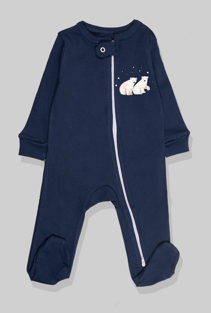 Set of 5 - Double-Zip Flannel Zipsuits | Lion | Hippo | Car | Polar Bear | Penguin (0-12 Months)