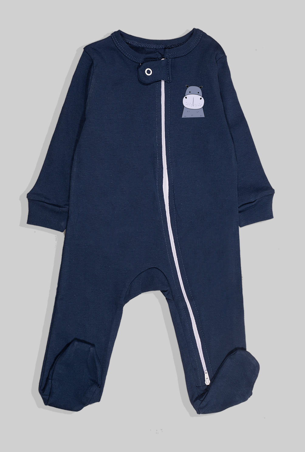 Set of 5 - Double-Zip Flannel Zipsuits | Lion | Hippo | Car | Polar Bear | Penguin (0-12 Months)