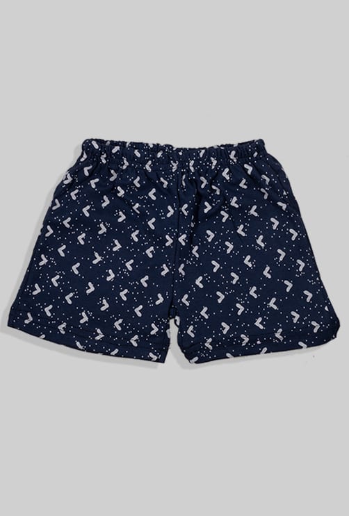 Sleepsuit Set Short Pants & Top - Triangles - Blue (1-4 Years)