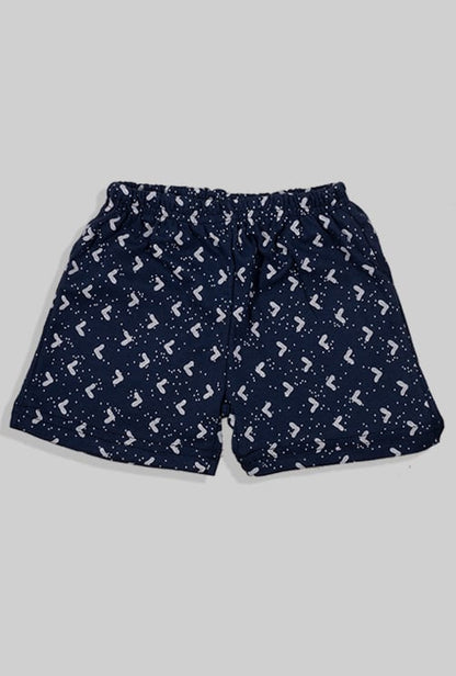 Sleepsuit Set Short Pants & Top - Triangles - Blue (1-4 Years)