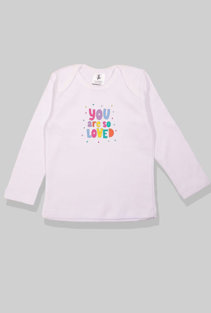 Long Sleeve Flannel Sleepsuit - You are so loved - White (1-2.5 Years)