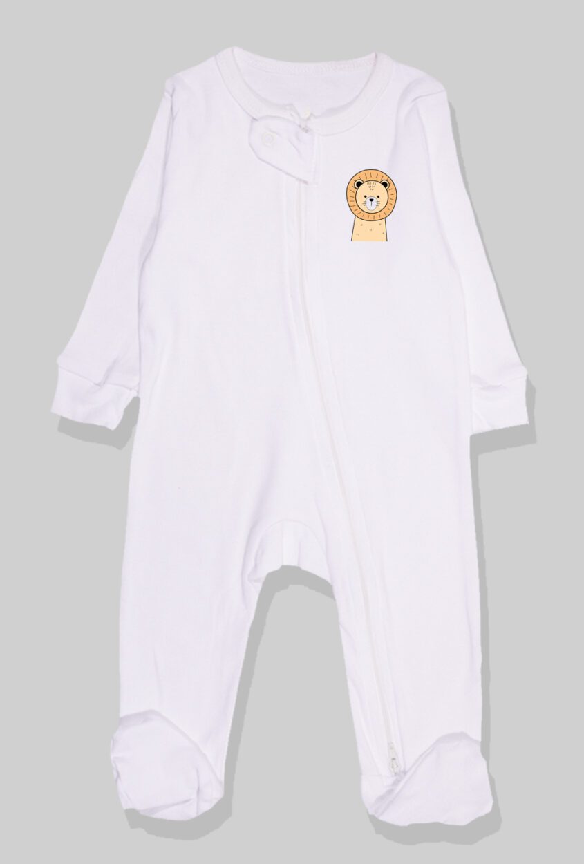 5-Pack Double Zip Flannel/Jersey Rompers - Animals (0-3M)