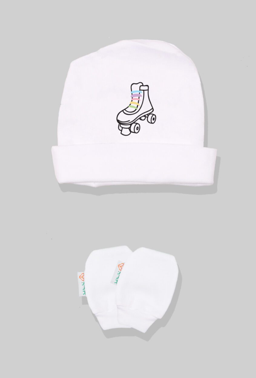 Baby Hat & Mittens - Rollerblades