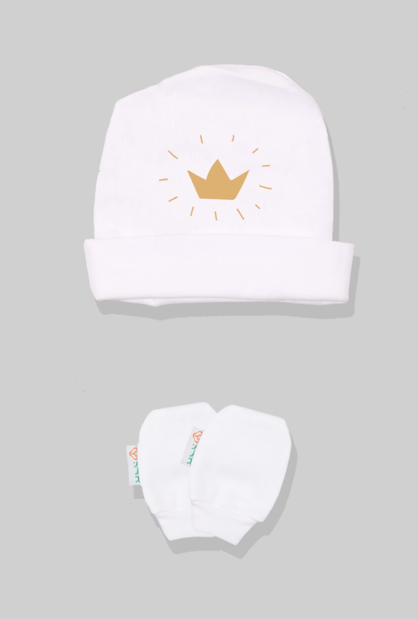 Baby Hat & Mittens - Crown
