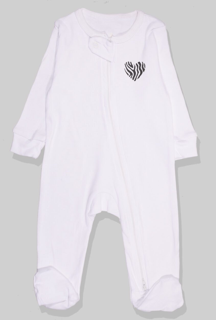 Set of 3 - Double-Zip Flannel Zipsuits - Heart | Balloon | Solid (0-12 Months)