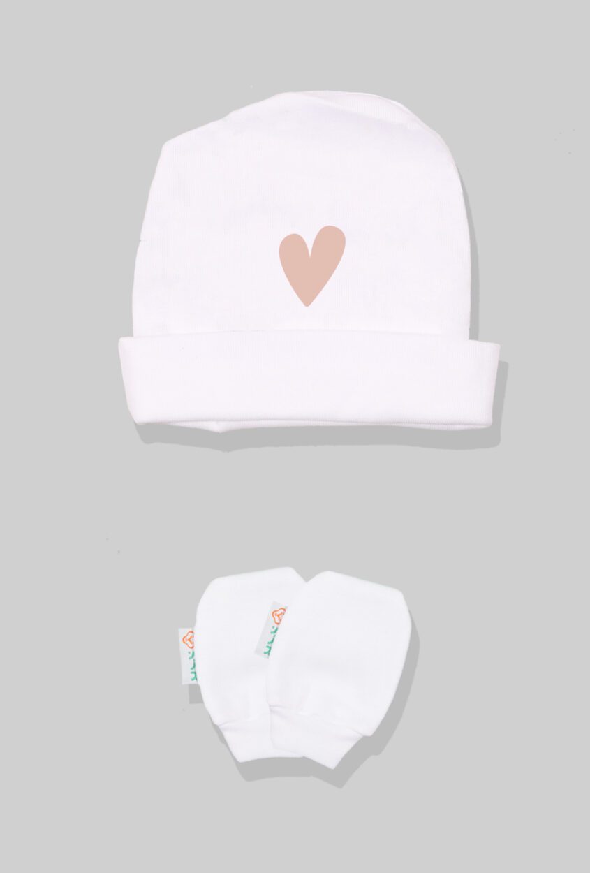 Baby Hat & Mittens - Heart