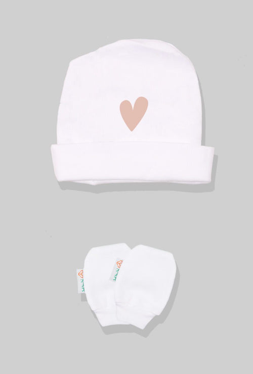 Baby Hat & Mittens - Heart