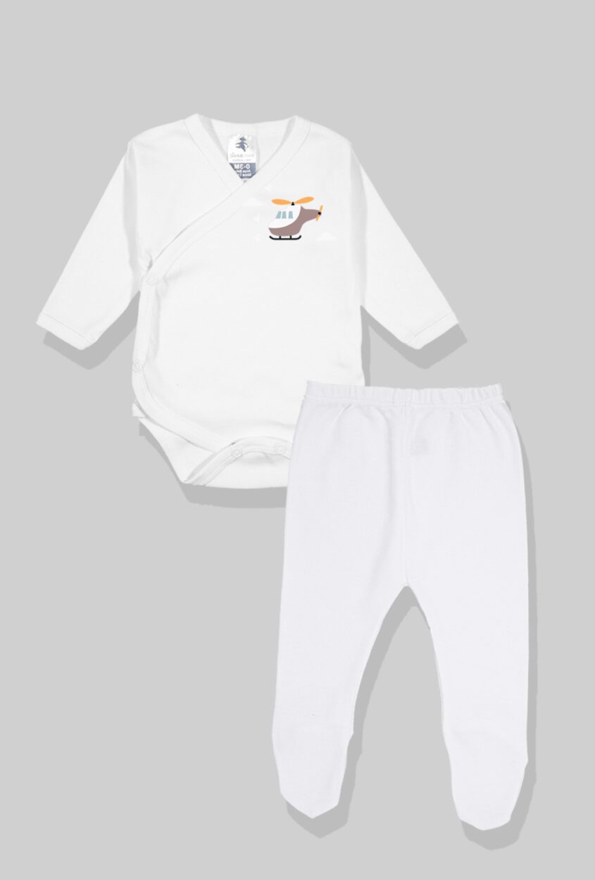 5-Pack Sets - Envelope Bodysuit & Footie Jersey | Bicycle | Helicopter | Plain | Crocodile | Lion (0-3M)