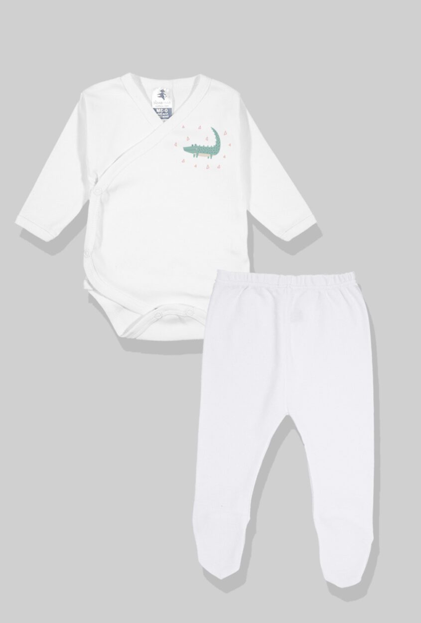 5-Pack Sets - Envelope Bodysuit & Footie Jersey | Bicycle | Helicopter | Plain | Crocodile | Lion (0-3M)