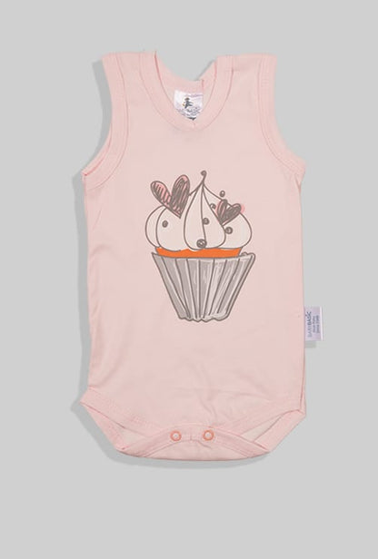 Set of 4 - Tank Bodysuits - Donuts Cupcakes Solid & Birds (3 Months - 2 Years)