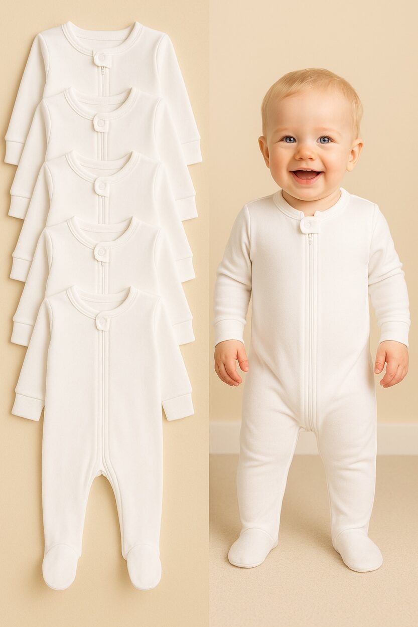 Bundle - Double-Zip Flannel Zipsuits | Set of 5 | Mixed Sizes | Unisex