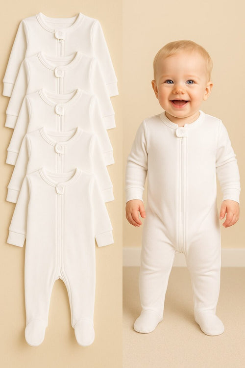 Bundle - Double-Zip Flannel Zipsuits | Set of 5 | Mixed Sizes | Unisex