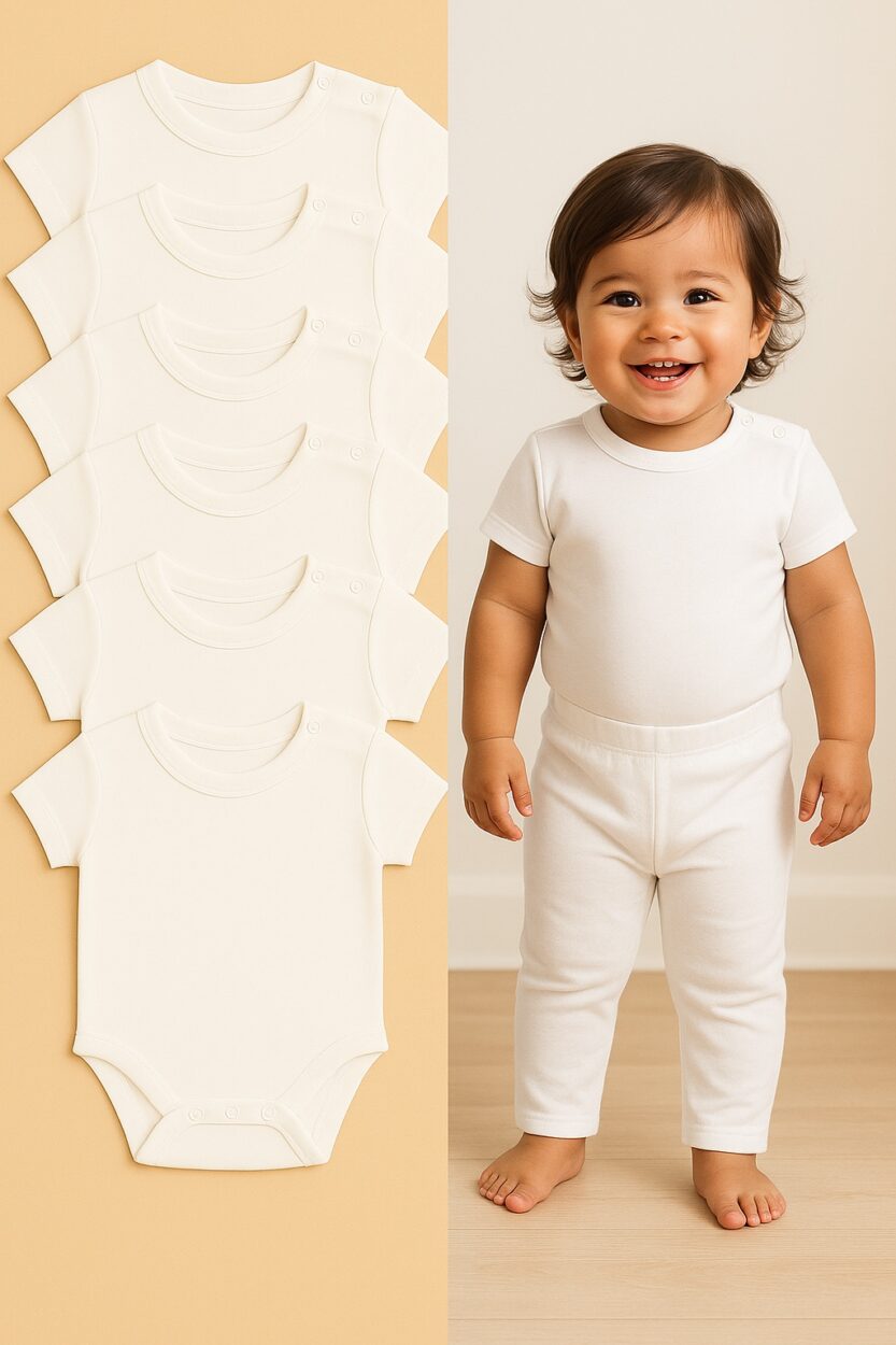 Short Sleeve Bodysuits | 5-Pack | Various Sizes | Unisex