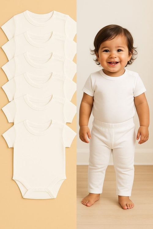 Short Sleeve Bodysuits | 5-Pack | Various Sizes | Unisex
