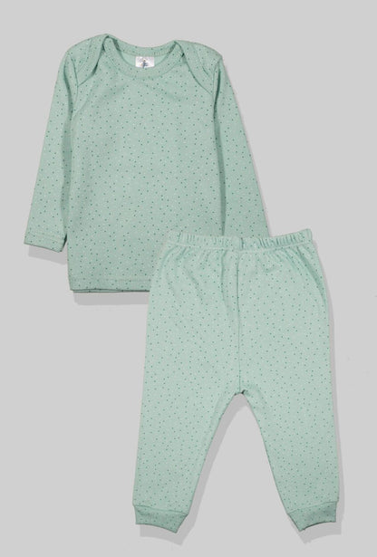 Set of 3 - Long Sleeve Flannel Sleepsuits - Crocodile | Dots | Solid (1-2.5 Years)