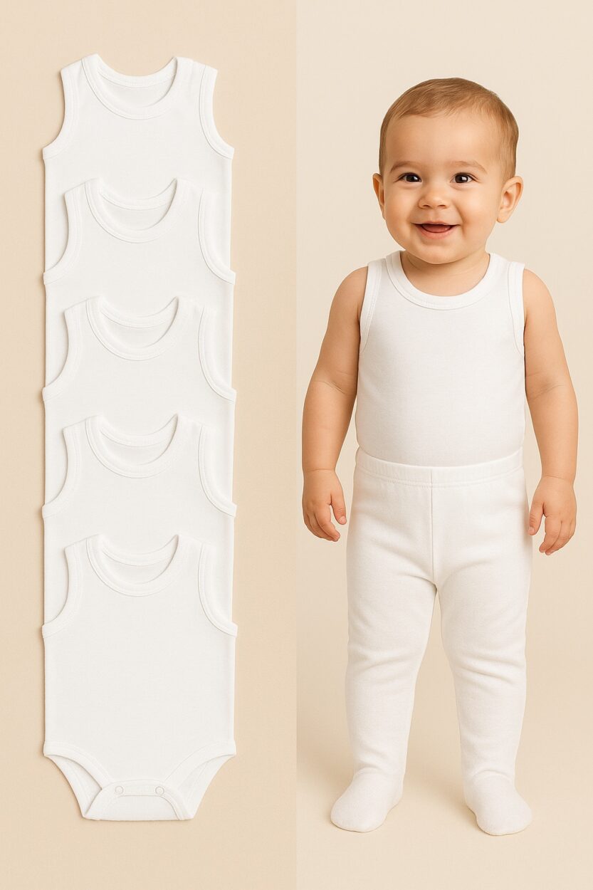 Sleeveless Bodysuits | 5-Pack | Various Sizes | Unisex