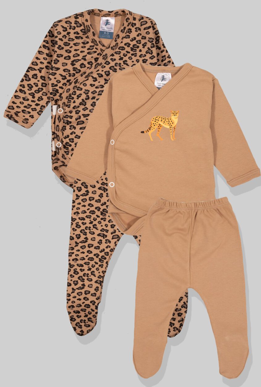 2-Pack Sets - Envelope Bodysuit & Footie Flannel - Spotted (0-3M)