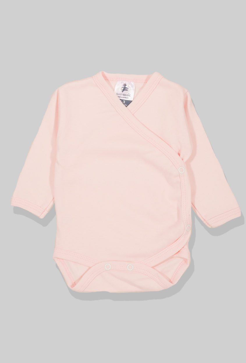 Envelope Bodysuit & Footie Set Flannel/Jersey - Plain Pink (0-3M)