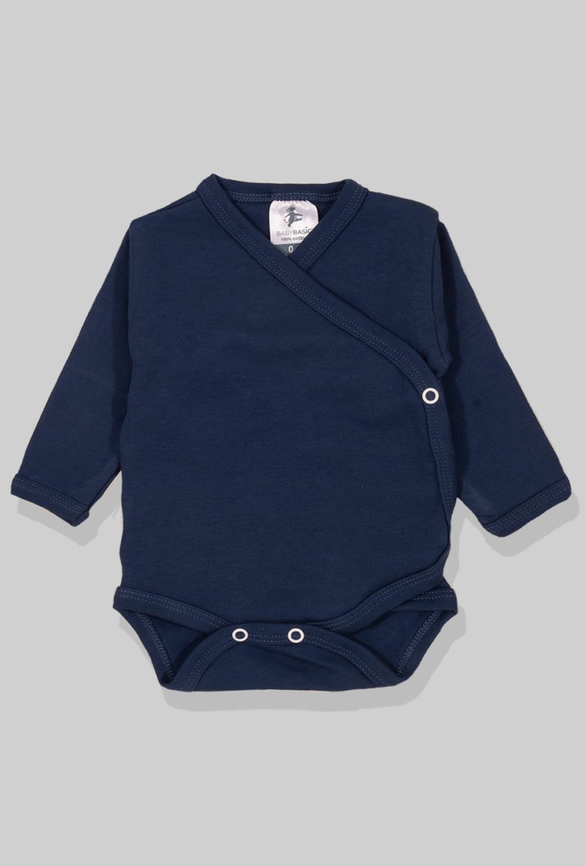Envelope Bodysuit & Footie Set Flannel/Jersey - Plain Blue (0-3M)