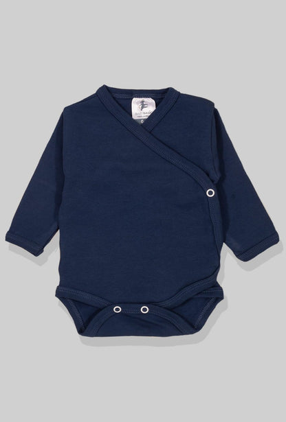Envelope Bodysuit & Footie Set Flannel/Jersey - Plain Blue (0-3M)