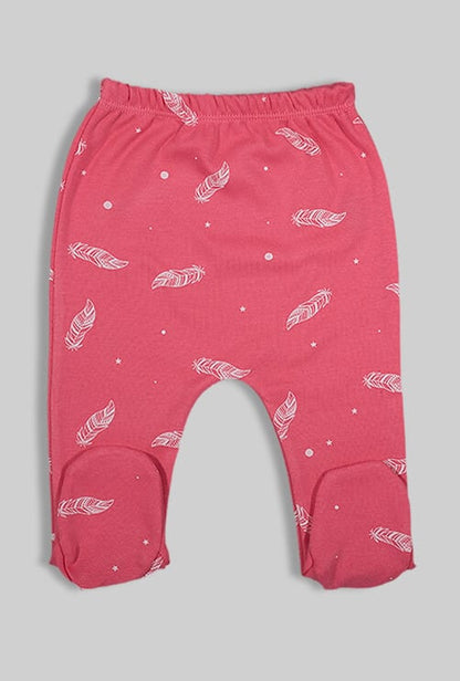 4-Pack Flannel Footies - Feathers Flowers X-Marks (0-3M)