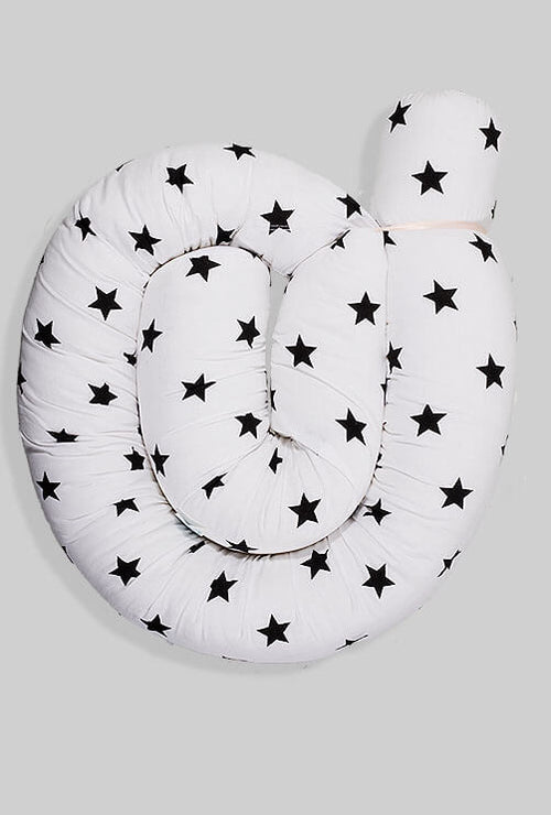 White Crib Bumper with Black Stars