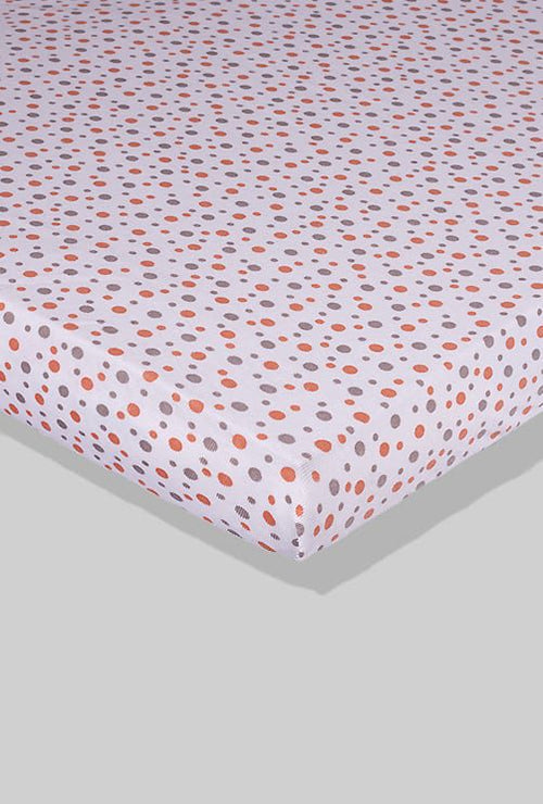 Baby Fitted Sheet - White Polka Dots - Cot / Toddler Bed | Cradle