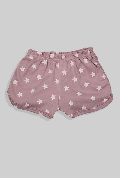 Short Sleepsuit Set - Pants & Top - Purple - Stars (1-4 Years)