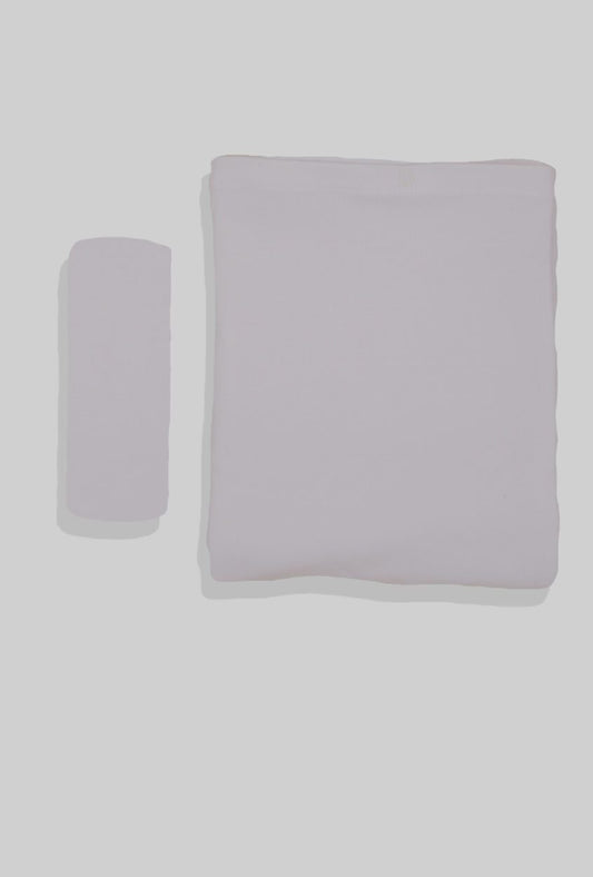 Duvet Cover + Fitted Sheet - Plain Light Grey