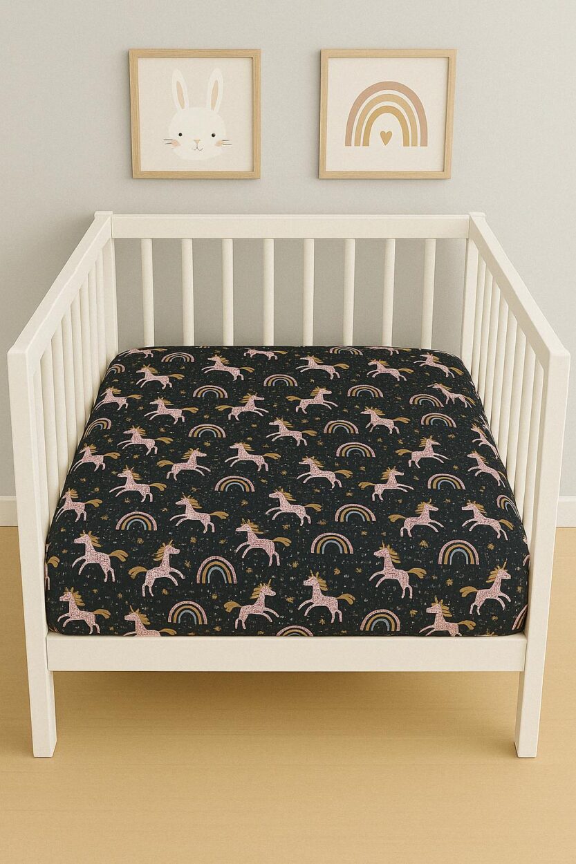 Baby Fitted Sheet - Unicorn - Cot / Toddler Bed | Cradle