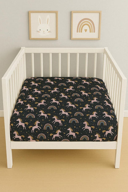 Baby Fitted Sheet - Unicorn - Cot / Toddler Bed | Cradle
