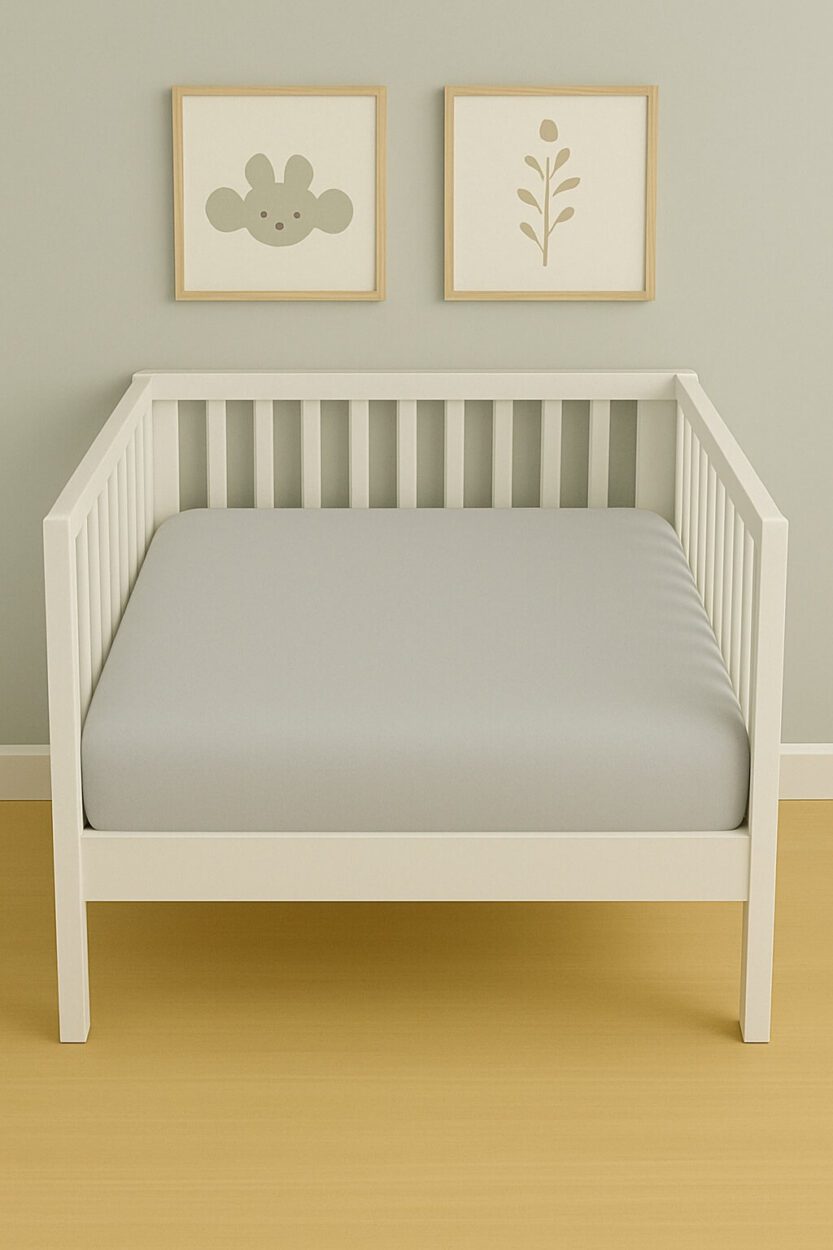 Light Grey Plain Fitted Sheet - Cot / Toddler Bed | Cradle | Pram | Playpen