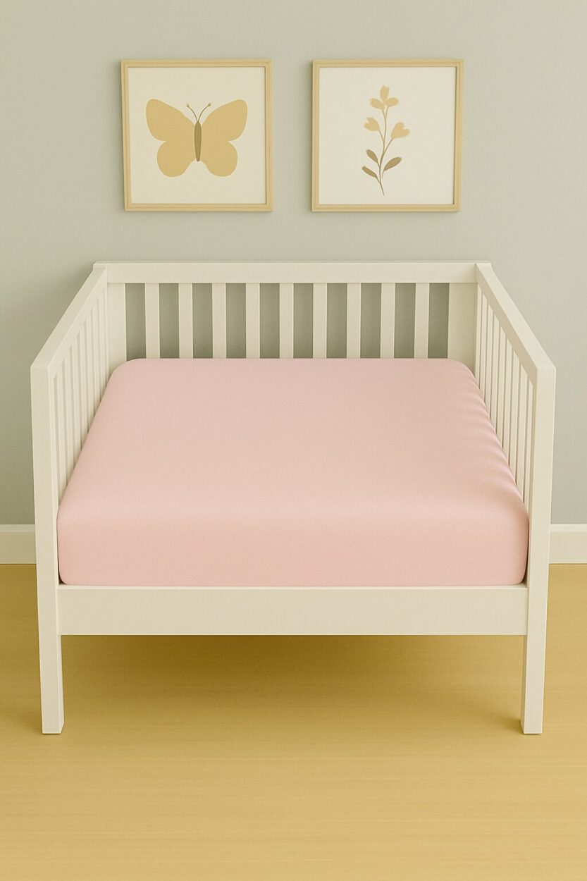 Light Pink Plain Fitted Sheet - Cot / Toddler Bed | Cradle | Pram | Playpen