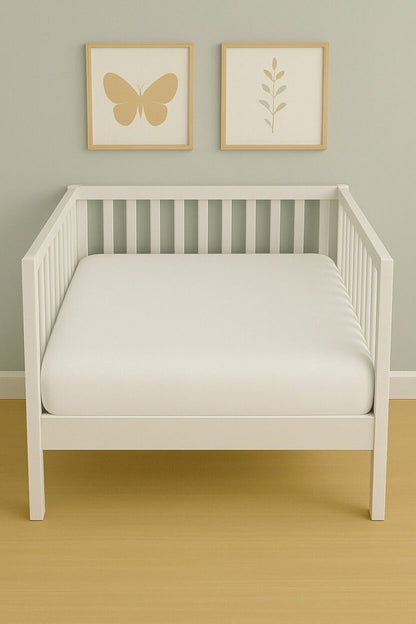White Plain Fitted Sheet - Cot / Toddler Bed | Playpen | Cradle | Pram