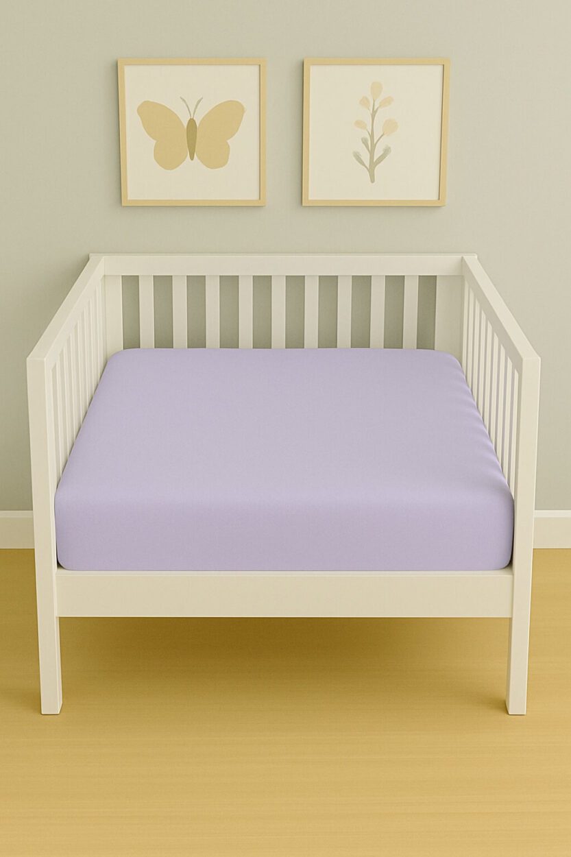 Purple Plain Fitted Sheet - Cot / Toddler Bed | Cradle | Pram