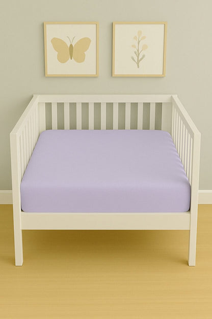 Purple Plain Fitted Sheet - Cot / Toddler Bed | Cradle | Pram