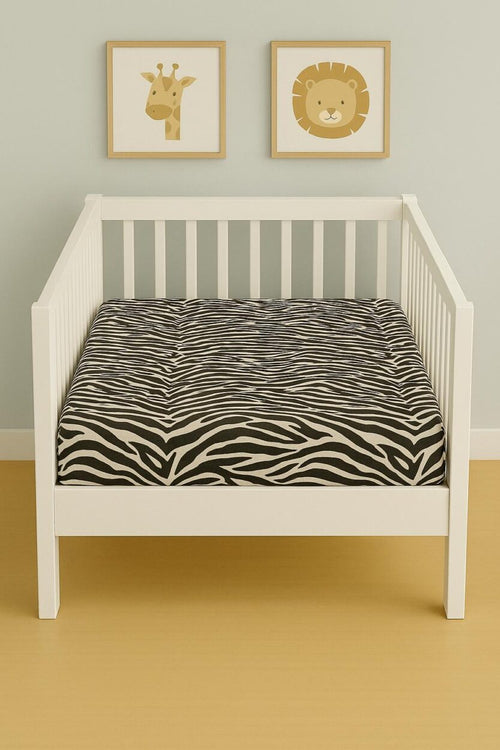 Baby Fitted Sheet - Zebra - Cot / Toddler Bed | Cradle
