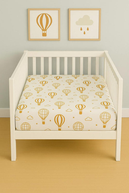 Baby Fitted Sheet - Hot Air Balloons - Cot / Toddler Bed | Cradle