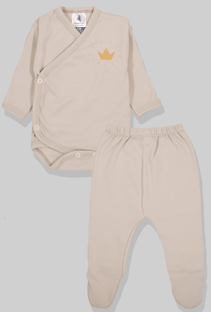 3-Pack Sets - Envelope Bodysuit & Footie Flannel | Lion | Plain | Crown
