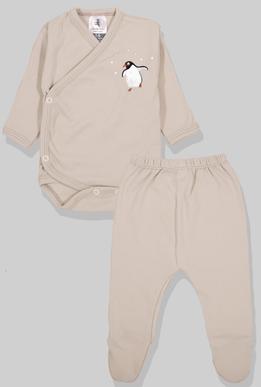 5-Pack Sets - Envelope Bodysuit & Footie Flannel/Jersey | Penguin | Polar Bear | Helicopter | Hippo | Cheetah (0-3M)