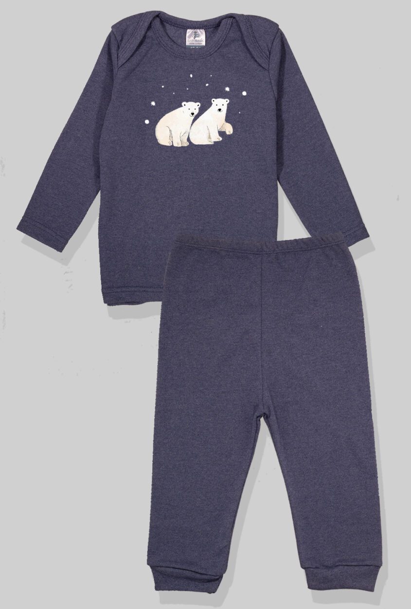 Set of 5 - Long Sleeve Flannel Sleepsuits - Lion | Hot Air Balloon | Car | Polar Bear | Helicopter (1-2.5 Years)