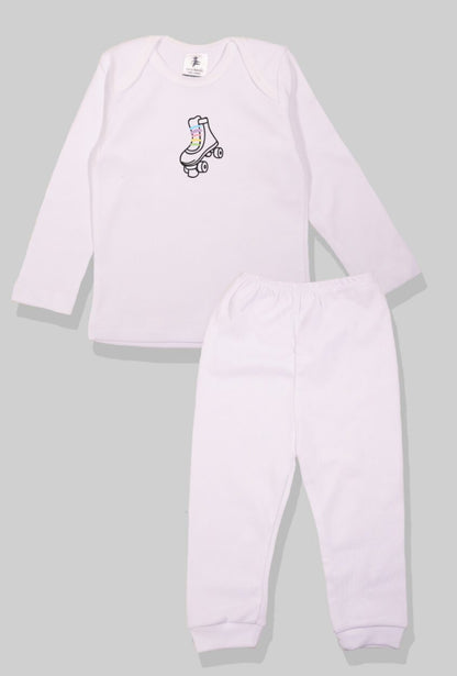 Set of 5 - Long Sleeve Flannel Sleepsuits - Unicorn | Winking Cat | Roller Blades | Unicorn | Love (1-2.5 Years)