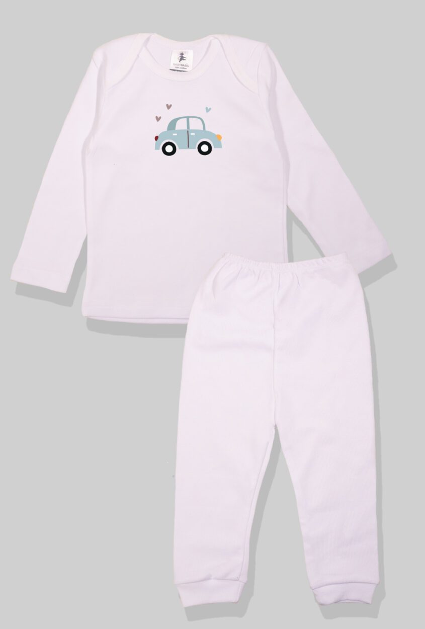 Set of 5 - Long Sleeve Flannel Sleepsuits - Lion | Hot Air Balloon | Car | Polar Bear | Helicopter (1-2.5 Years)