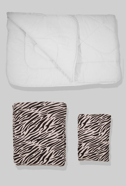 Baby Duvet + Cover + Fitted Sheet - Zebra
