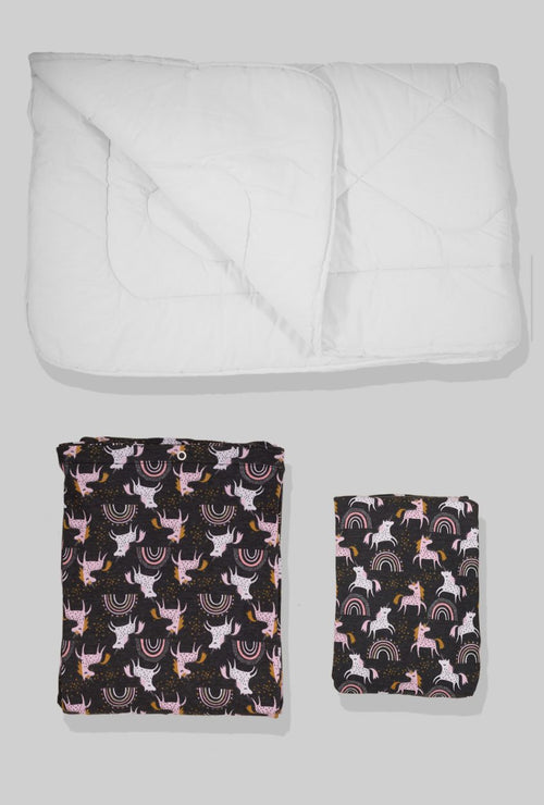 Baby Duvet + Cover + Fitted Sheet - Unicorn