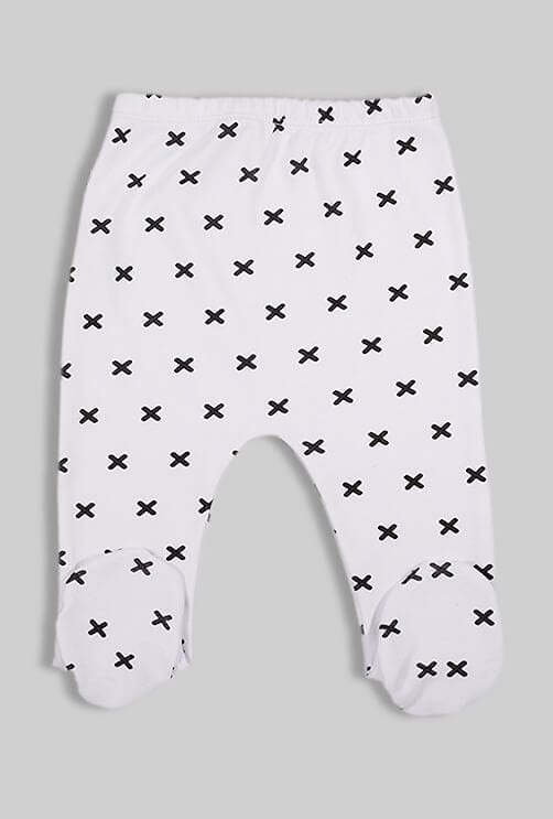 4-Pack Flannel Footies - Feathers Flowers X-Marks (0-3M)