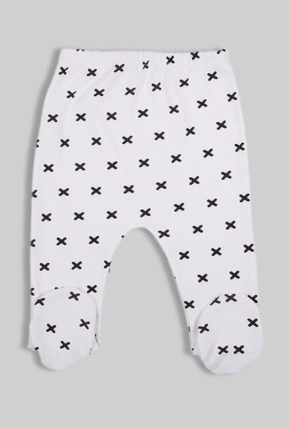 4-Pack Flannel Footies - Feathers Flowers X-Marks (0-3M)