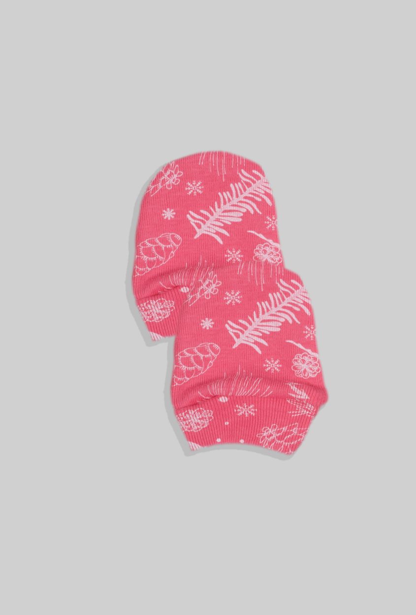 2-Pack Baby Mittens - Pink Flowers (0-3M)